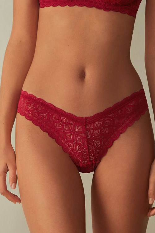 Intimissimi 80s-style Dantel Brazilian Kırmızı Kırmızı | TKCQR-7583
