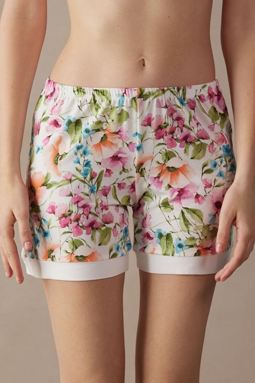 Intimissimi Botanical Lyrics Modal Shorts Beyaz Baskılı | ELOST-3780
