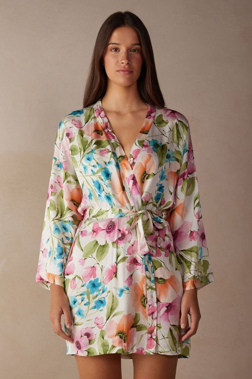 Intimissimi Botanical Lyrics Satin Kimono Baskılı Baskılı | SUHXD-8150