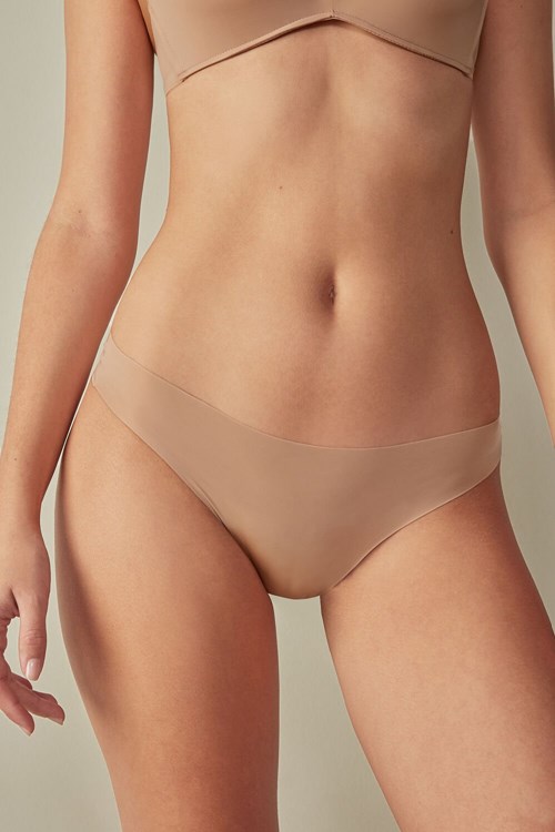 Intimissimi Brazilian Panties in Seamless Ultra Light Microfiber Bej Rengi | BQJGI-9853