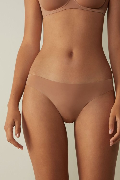 Intimissimi Brazilian Panties in Seamless Ultra Light Microfiber Bej Rengi | VZKQH-0528