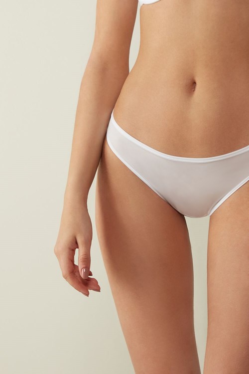Intimissimi Brazilian Panties in Ultralight Microfiber Beyaz Beyaz | EMPZX-5186