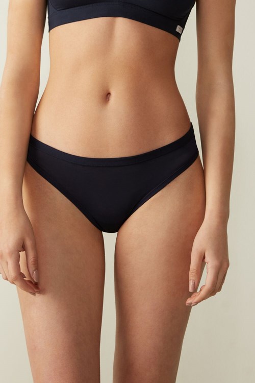 Intimissimi Brazilian Panties in Ultralight Supima® Pamuklu Mavi Mavi | ZTRAM-7812