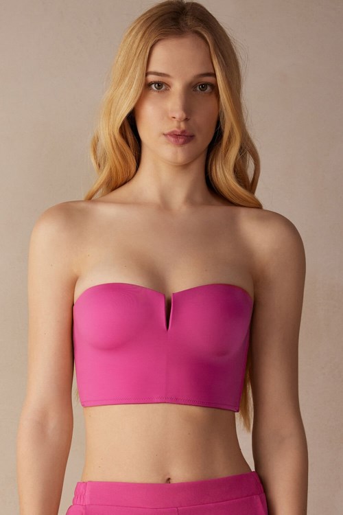 Intimissimi Bustier Bra Top in Ultralight Microfiber Pembe Pembe | AWQRF-6195