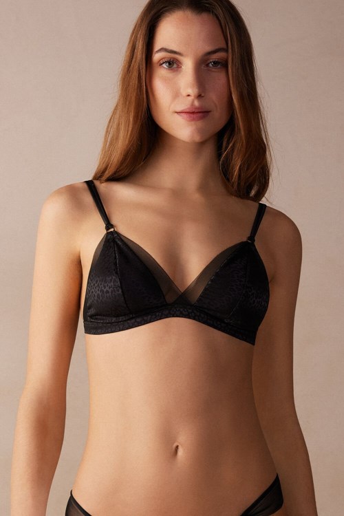 Intimissimi Cool Minimal Emma Triangle Bra Siyah Siyah | OWYHE-1384