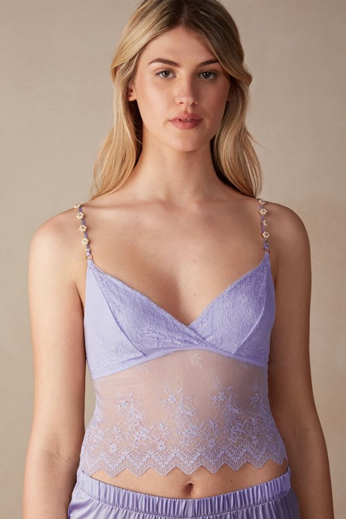 Intimissimi Cover Me in Daisies Dantel Bra Top Lavanta | IFNGA-1354
