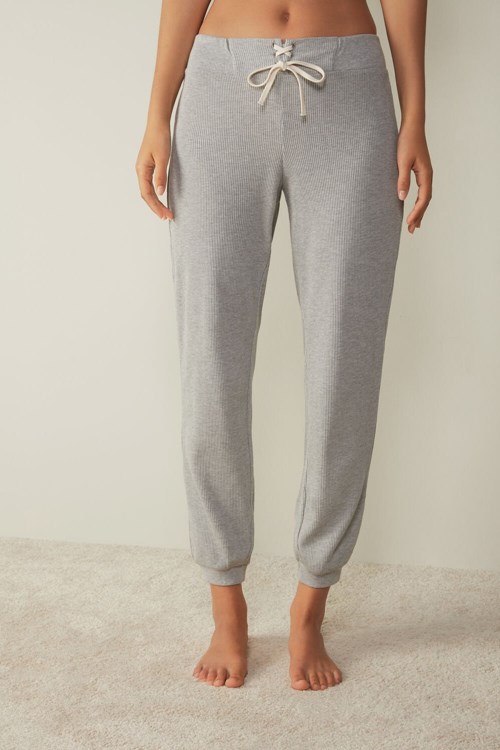 Intimissimi Cozy Waffle Pants Gri Açık Gri | QGIYW-6208