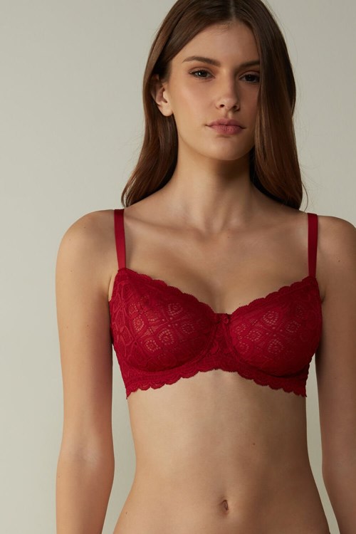 Intimissimi Daniela Balconette Bra in Dantel Kırmızı Kırmızı | OKBDX-3162