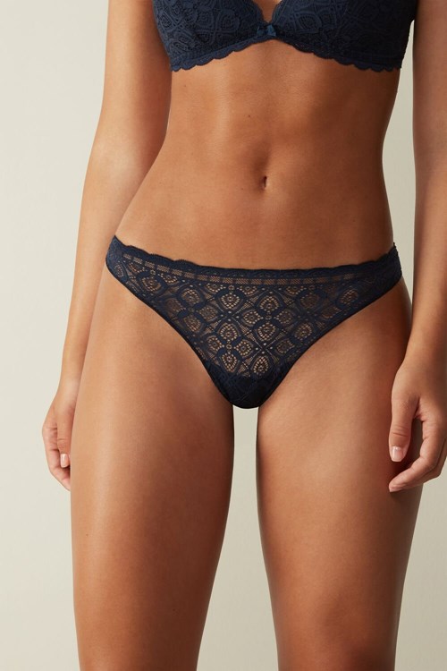 Intimissimi Dantel and Microfiber Brazilian Mavi Mavi | KFOLW-2870