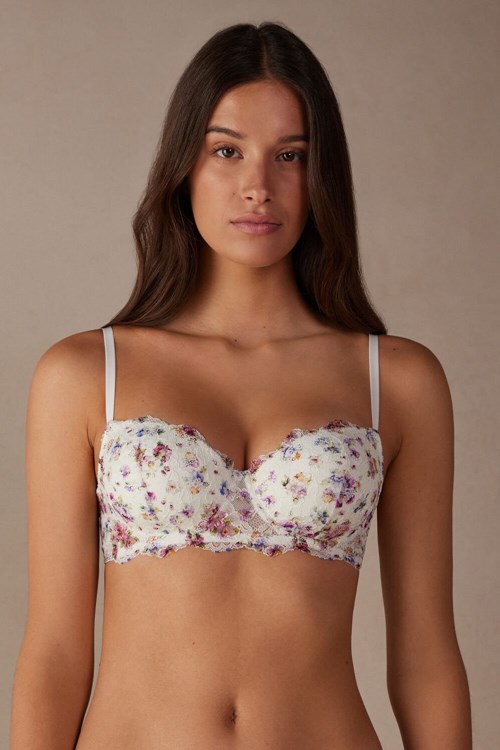 Intimissimi Dreaming of Spring Sofia Balconette Bra Baskılı Beyaz Baskılı | FHWSR-0216