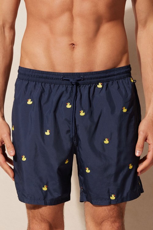 Intimissimi Embroidered Duck Swim Trunks Mavi Mavi | AIKES-7043