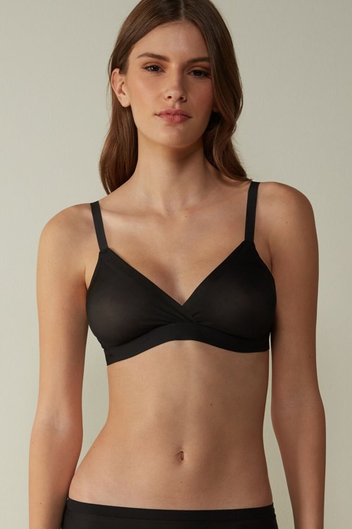 Intimissimi Emma Invisible Touch Triangle Bra Siyah Siyah | ABDCU-3201