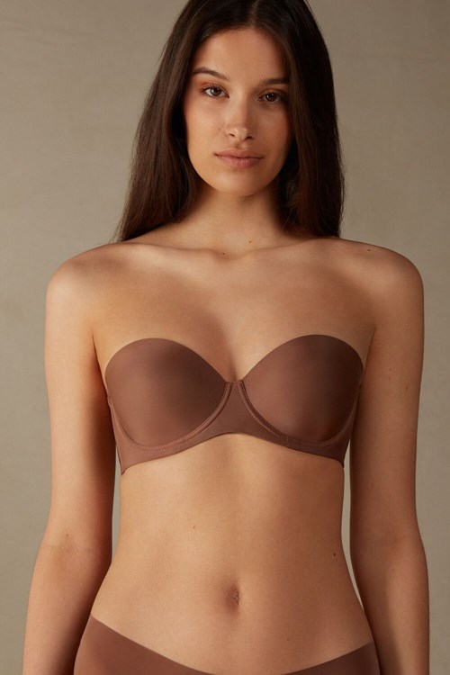 Intimissimi Giada Microfiber Bandeau Bra Koyu Bej Rengi | CXGYN-0415