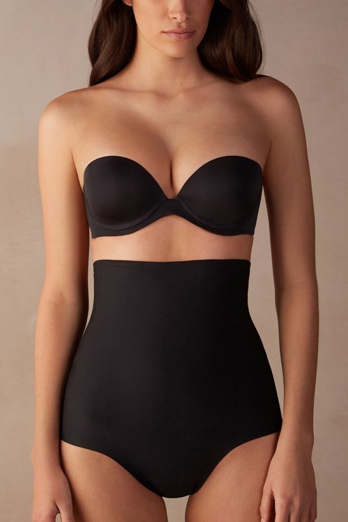 Intimissimi High Belli Shaping Hipster in Seamless Microfiber Siyah Siyah | MWBGV-7906