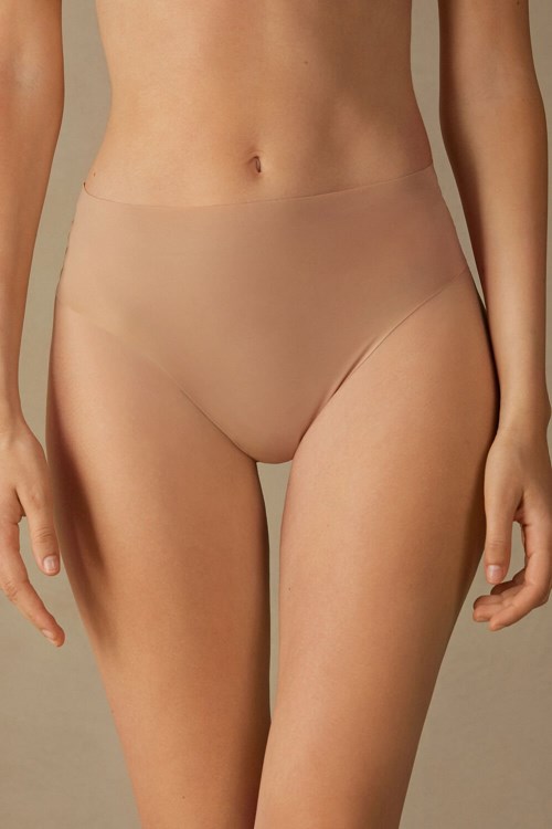 Intimissimi High Belli Tanga in Seamless Ultralight Microfiber Bej Rengi | BFMST-9812