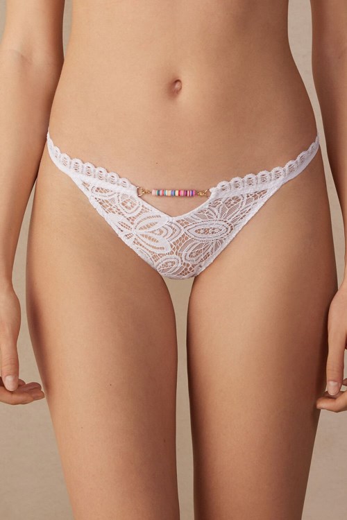 Intimissimi Hot Summer Days String Panties Beyaz Beyaz | KCLDS-8947