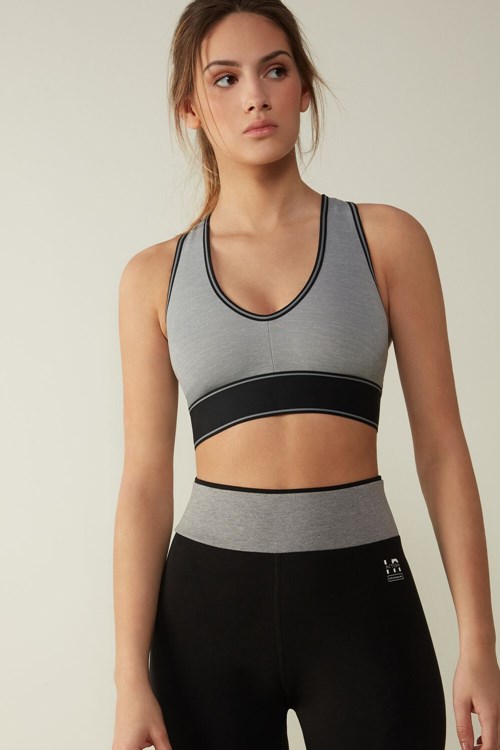 Intimissimi In Action Bra with Supima® Pamuklu Lining Gri Gri Siyah | ZYKQE-5062