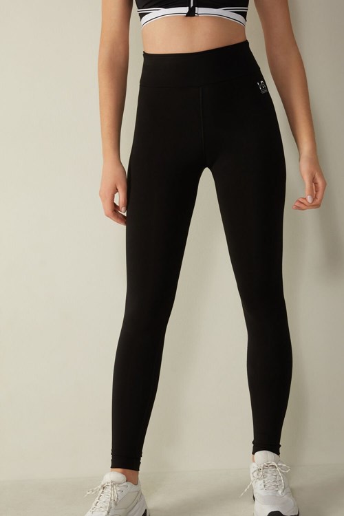 Intimissimi In Action Leggings in Organic Stretch Pamuklu Siyah Siyah | WRSNK-6175