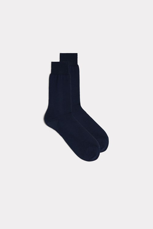 Intimissimi Kısa Sateen Egyptian Pamuklu Socks Mavi Açık Mavi | GXLYF-3429
