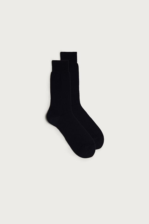 Intimissimi Kısa Sateen Egyptian Pamuklu Socks Mavi Mavi | JMUZN-0375