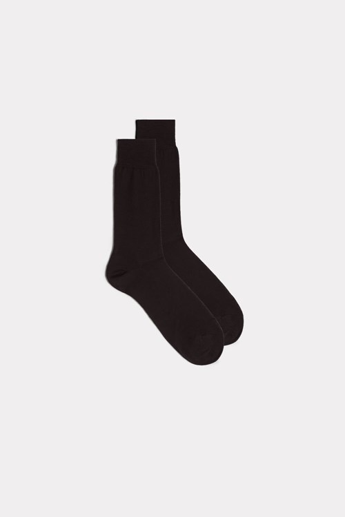 Intimissimi Kısa Sateen Egyptian Pamuklu Socks Kahverengi Kahverengi | WAHBY-9168