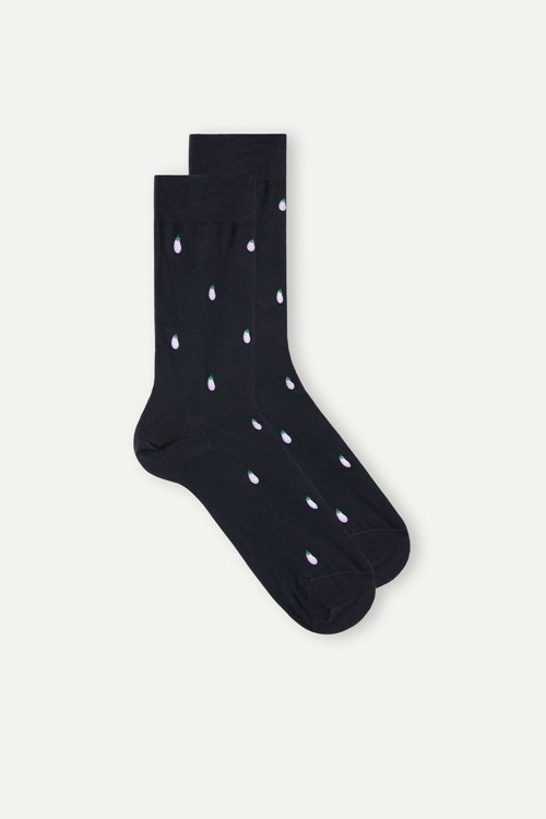 Intimissimi Kısa Socks in Patterned Pamuklu Mavi Koyu Mavi Baskılı | IVLMB-1564