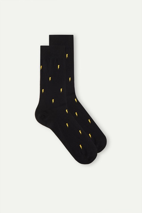 Intimissimi Kısa Socks in Patterned Pamuklu Siyah Siyah Baskılı | QJAZT-1980