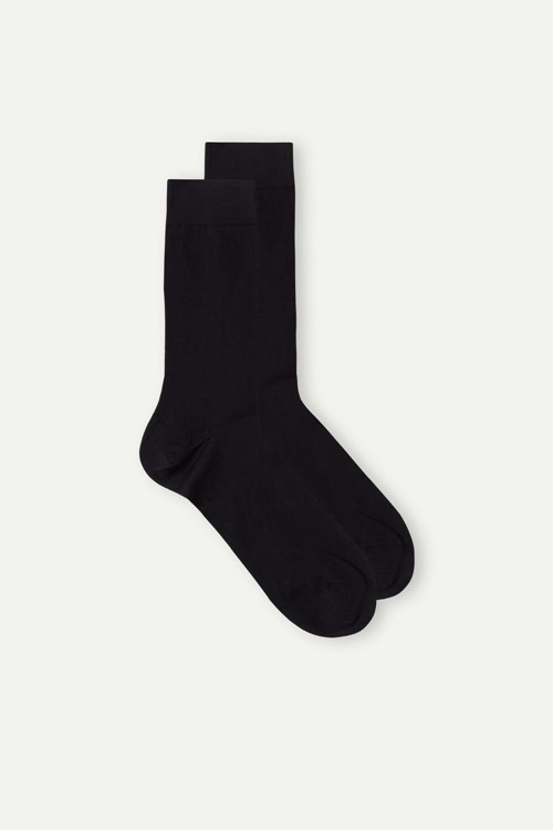 Intimissimi Kısa Socks in Stretch Supima® Pamuklu Siyah Siyah | UKZPB-1057