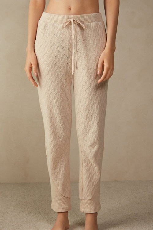 Intimissimi Kışlık Braid Full Length Cuffed Pants Bej Rengi | EJFNQ-9703