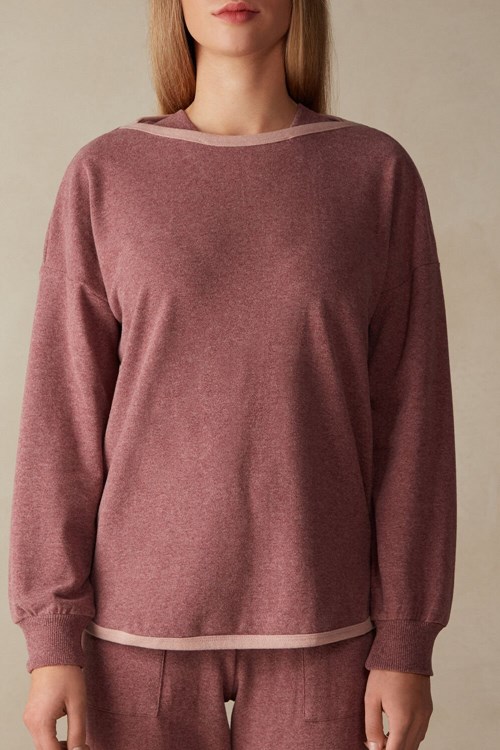 Intimissimi Kışlık Candies Long Sleeve Top Pembe Koyu Pembe | NDBVG-6203