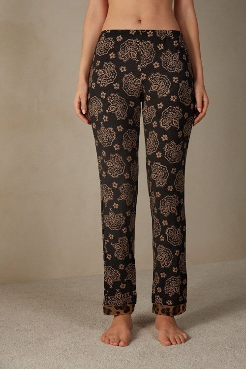 Intimissimi Lady Animalier Modal Pants Baskılı Siyah Baskılı | LCKIA-0823