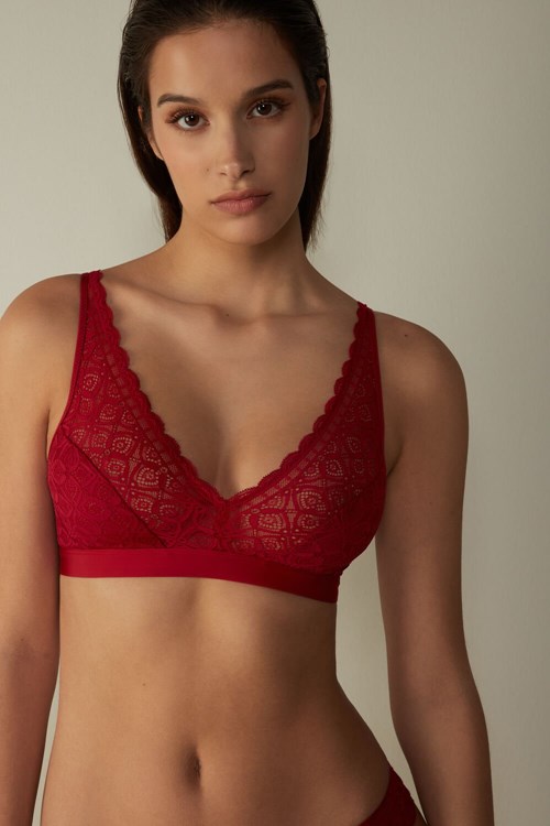 Intimissimi Lara Triangle Bra in Dantel Kırmızı Kırmızı | PINMU-9584