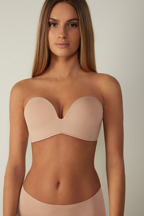Intimissimi Laura Microfiber Bandeau Bra Bej Rengi | HMODS-5432