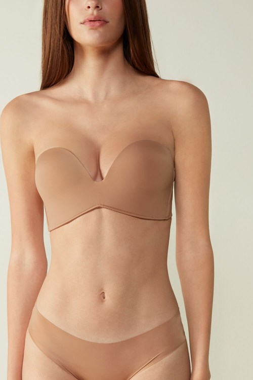 Intimissimi Laura Microfiber Bandeau Bra Bej Rengi | LHPMN-4387