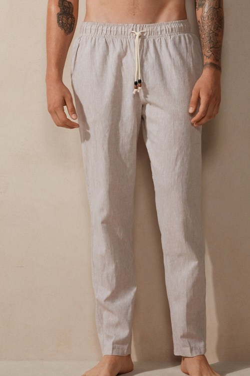 Intimissimi Linen and Pamuklu Full Length Pants Beyaz | LMJUI-9150