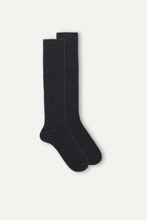 Intimissimi Long Nervürlü Socks in Cashmere and Yün Gri | ZGWEN-1837