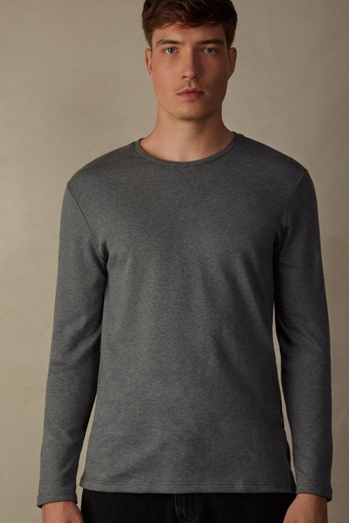 Intimissimi Long Sleeve Top in Warm Pamuklu Koyu Gri Gri | TKYEZ-5304