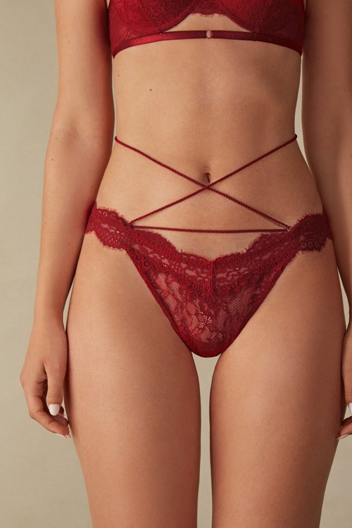 Intimissimi Loosen Heartstrings ‘80s Stilleri Brazilian Kırmızı Kırmızı | GWYVS-1380