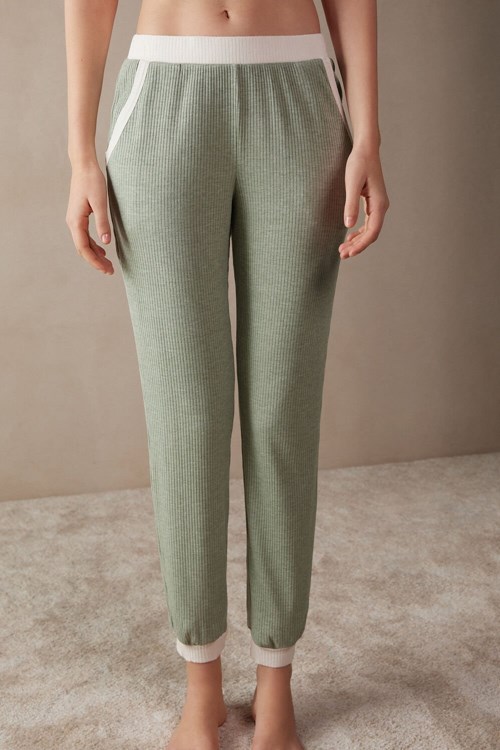 Intimissimi Lost in Fields Full Length Pants in Modal Yeşil Yeşil | TVLFR-3785