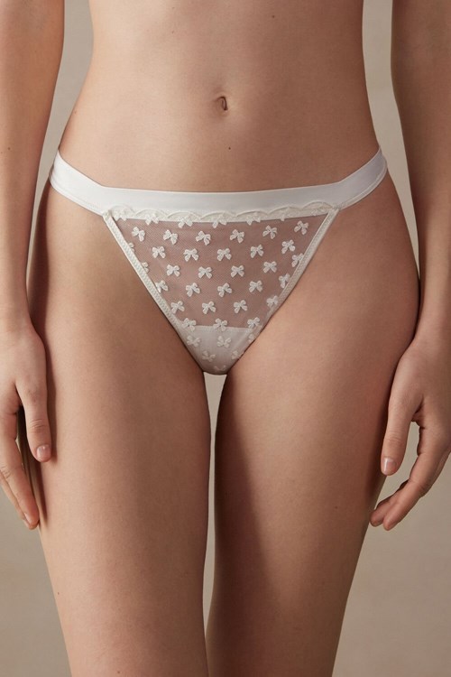 Intimissimi Love Cadeau String Tanga Beyaz | IQSNV-3175