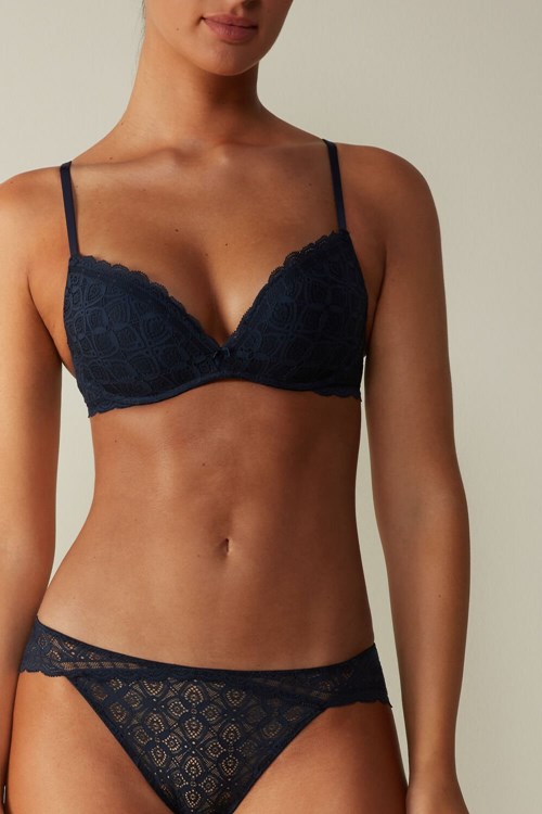 Intimissimi Low Rise Dantel Panties Mavi Mavi | UIWYG-9604