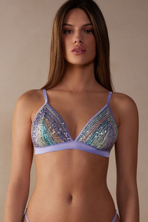Intimissimi Miami Nights Triangle Bra Mavi Renkli | URQCA-3571