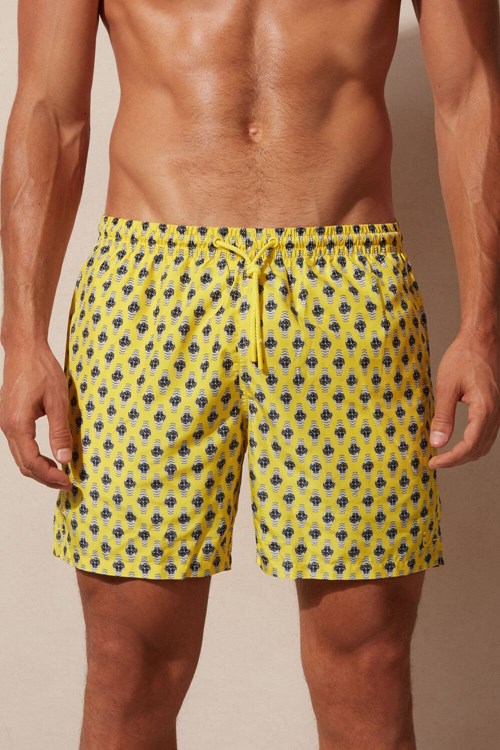 Intimissimi Micro Watch Print Swim Trunks Baskılı Sarı | ARSEN-1902