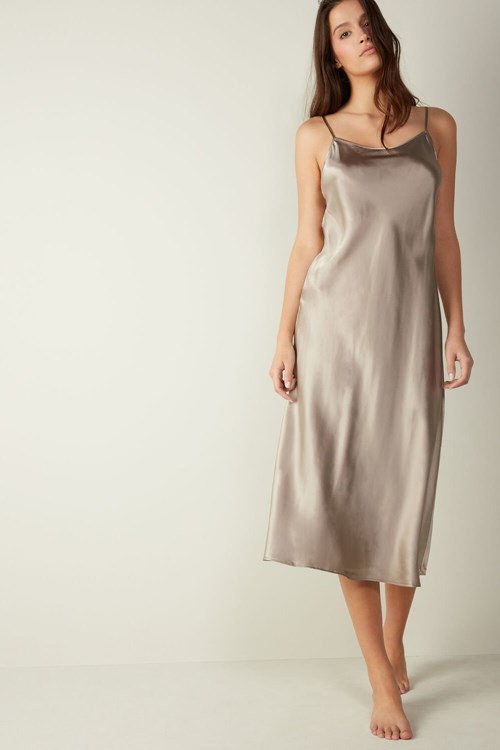 Intimissimi Midi-Length Slip in Silk Bej Rengi | ZEBPW-5907