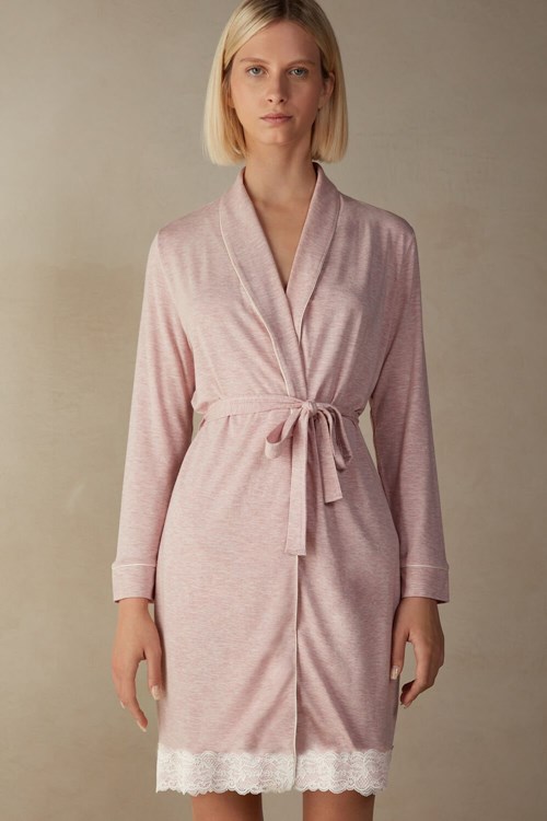 Intimissimi Modal Dantel Detail Robe Pembe Açık Pembe | EIGNF-2587