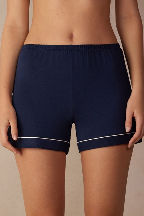 Intimissimi Modal Shorts with Contrast Trim Mavi Mavi | NKRPF-5293