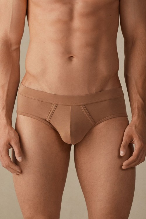 Intimissimi Natural Fresh Supima® Pamuklu Briefs Bej Rengi | EFMLD-6831