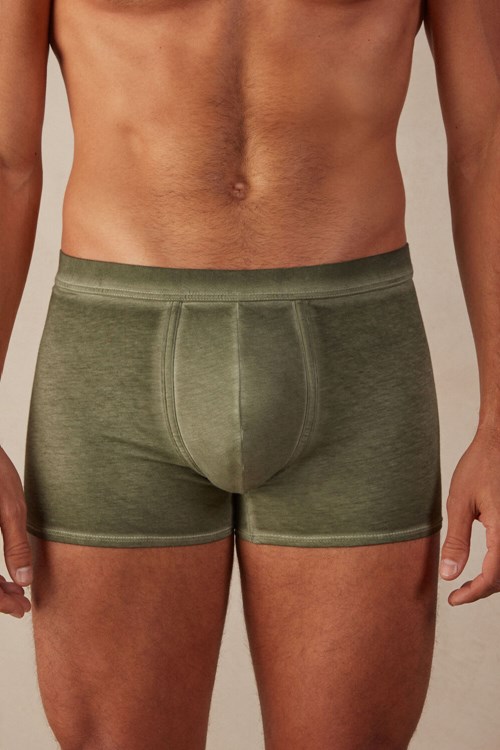 Intimissimi Natural Fresh Supima® Pamuklu Boxers Yeşil Yeşil | LRGDC-7145