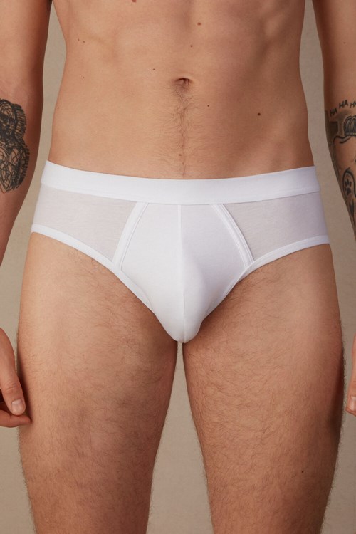 Intimissimi Natural Fresh Supima® Pamuklu Briefs Beyaz Beyaz | VZKSY-7982