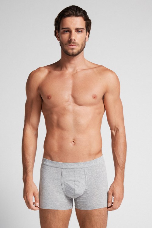 Intimissimi Natural Fresh Supima® Pamuklu Boxers Gri Açık Gri | YTEZW-6813
